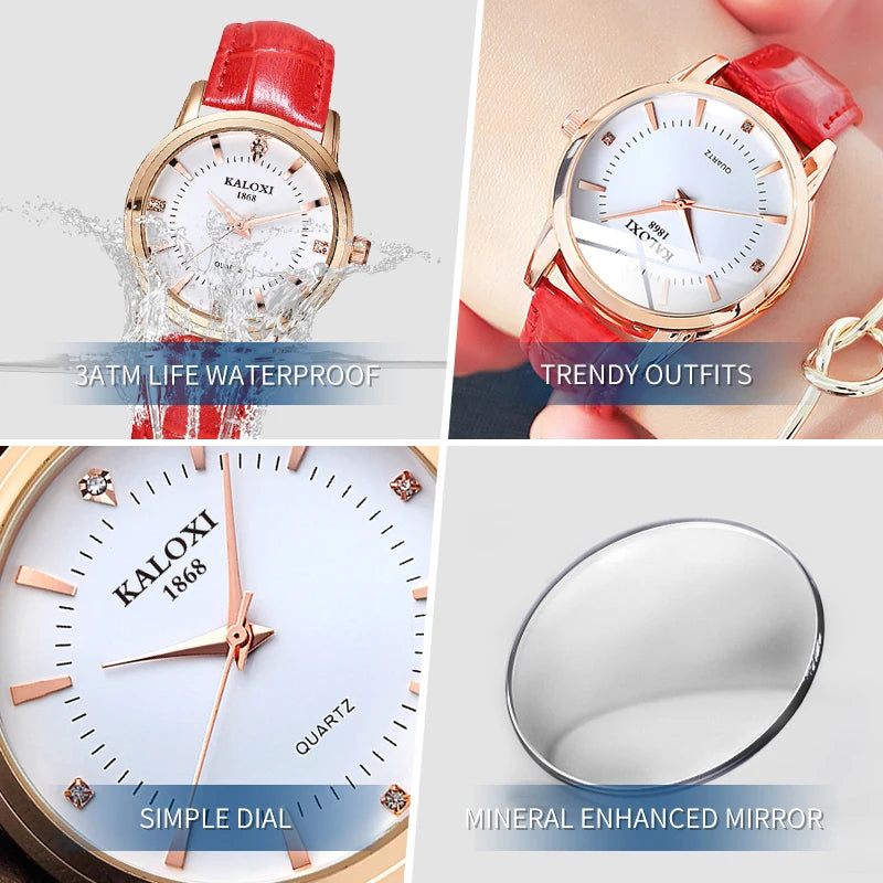 Business Leather Quartz Women Watch