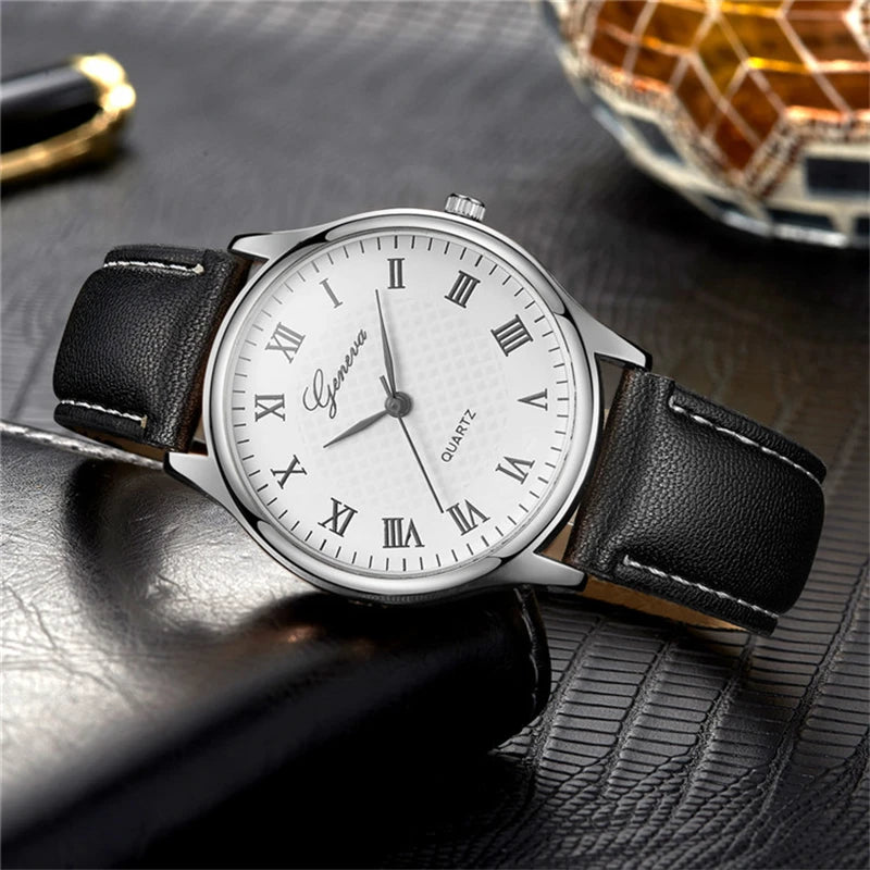 Leather Strap Business Men Watch