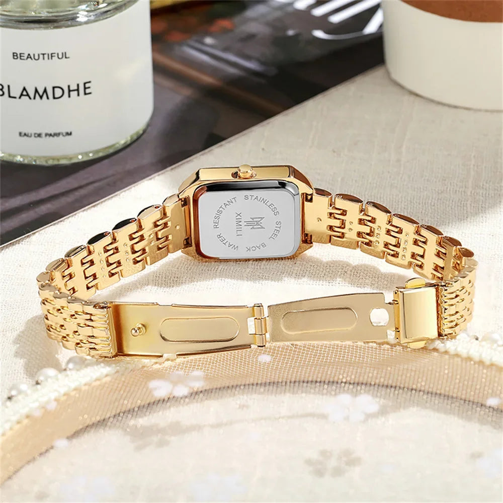 Square Gold Business Women Watch