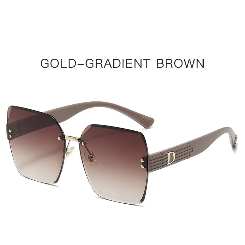 Oversized Rimless Women Sunglasses