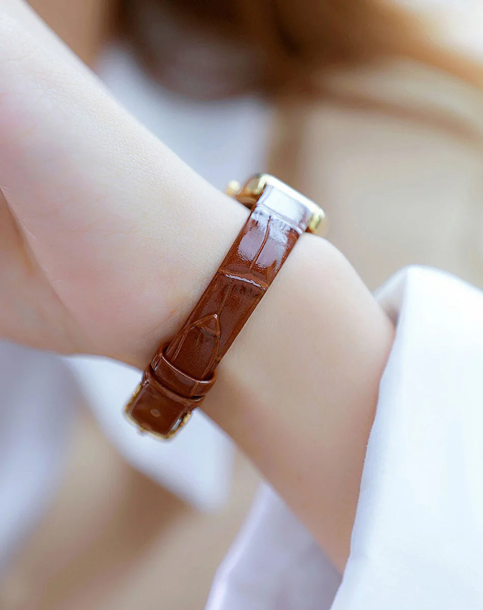 Vintage Rectangle Leather Women Watch