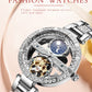 Skeleton Automatic Leather Women Watch