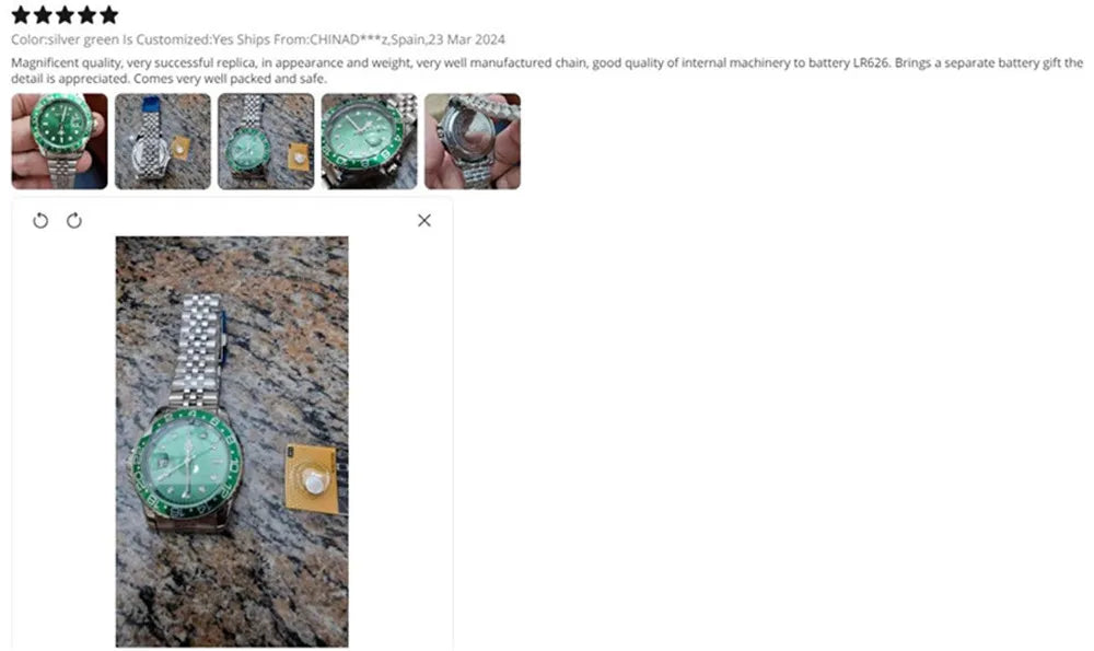 Green Dial Casual Men Watch