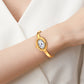 Oval Dial Steel Women Watch