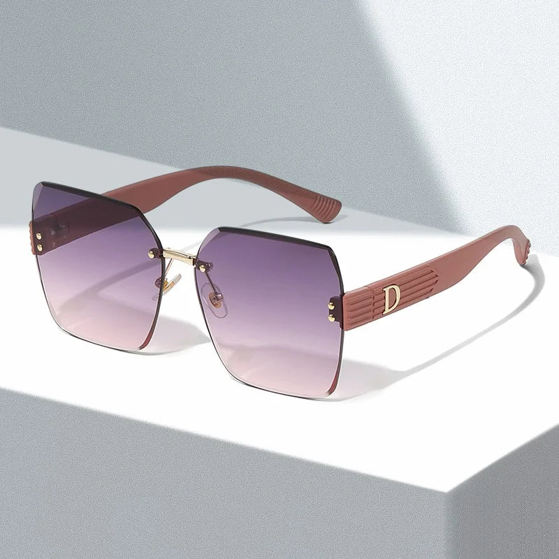 Oversized Rimless Women Sunglasses