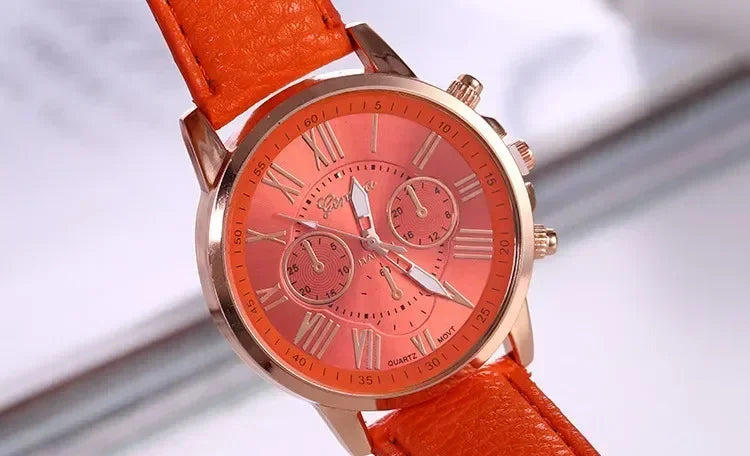 Minimal Leather Dress Women Watch