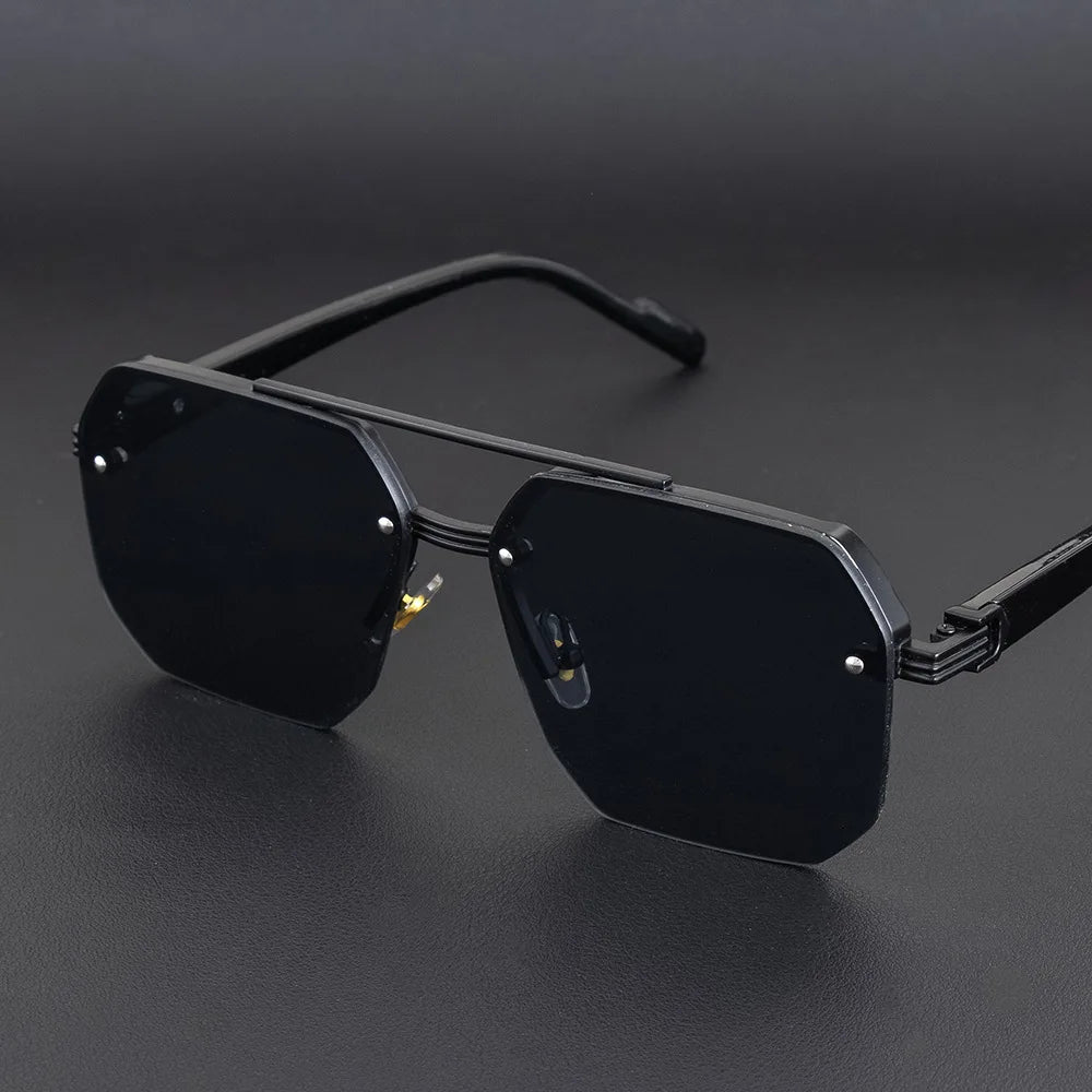 Half Frame Retro Sunglasses