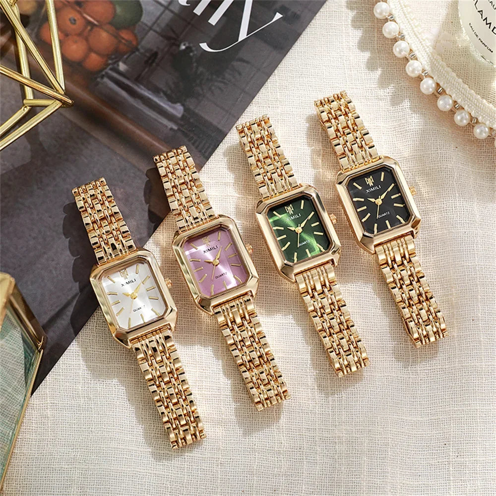 Square Gold Business Women Watch