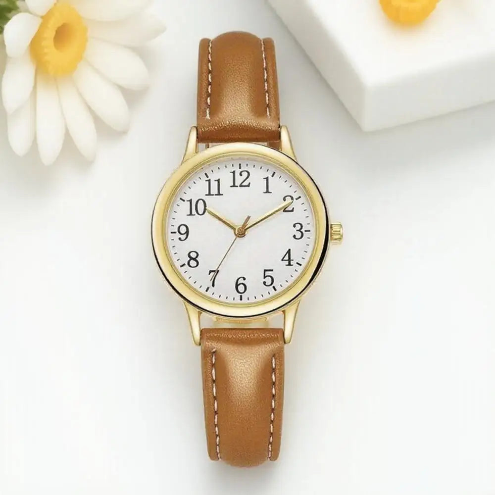 Simple Leather Strap Women Watch