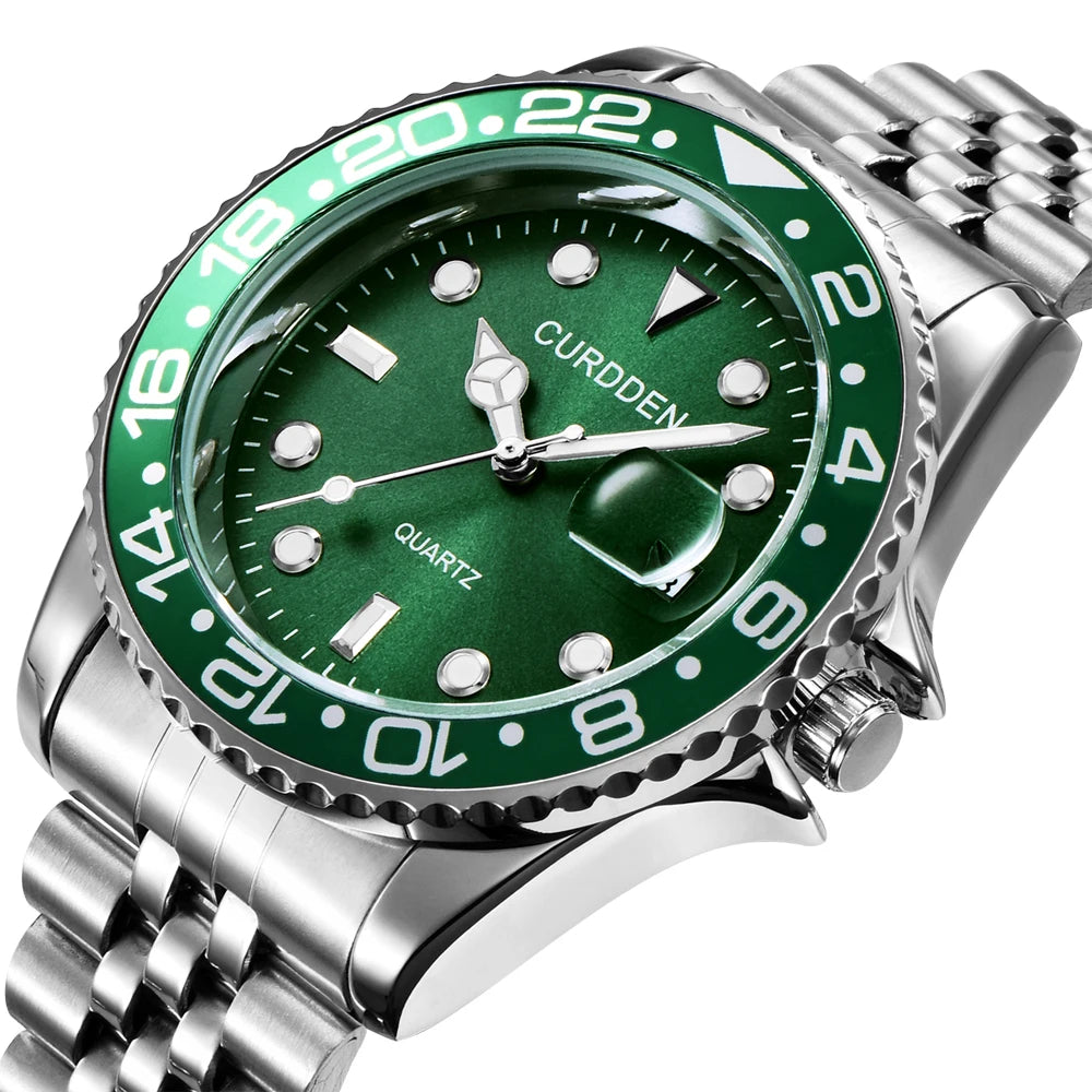 Green Dial Casual Men Watch