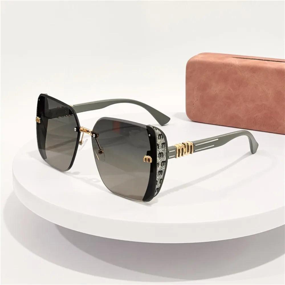 Rimless Vintage Letter Sunglasses