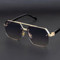 Half Frame Retro Sunglasses