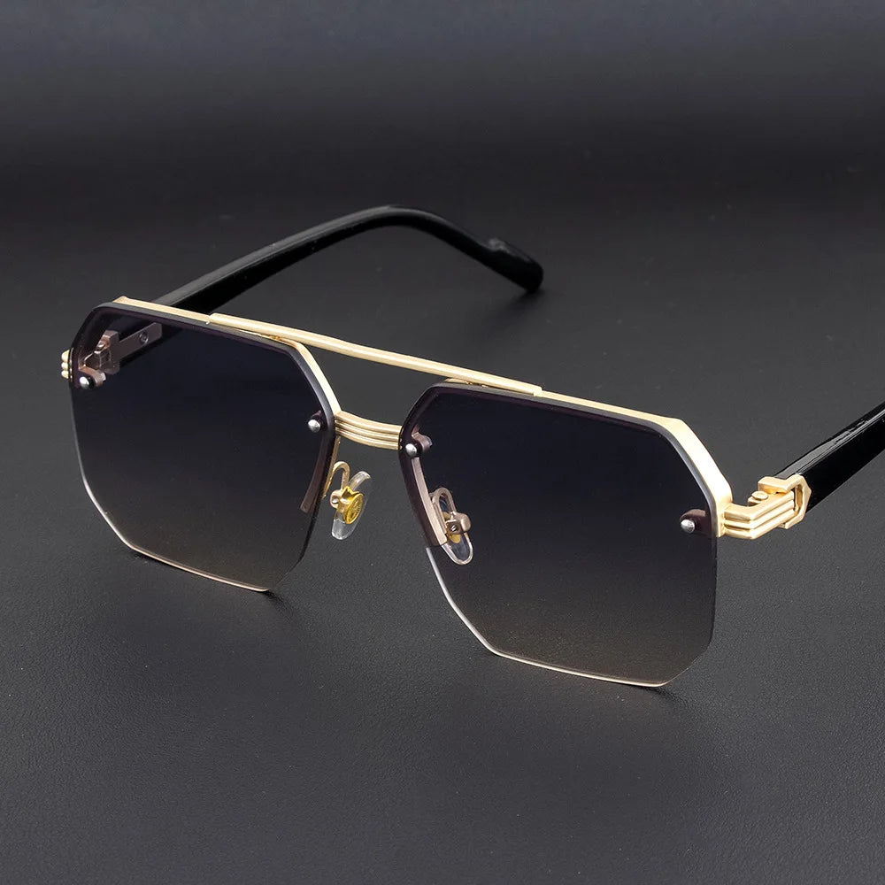 Half Frame Retro Sunglasses