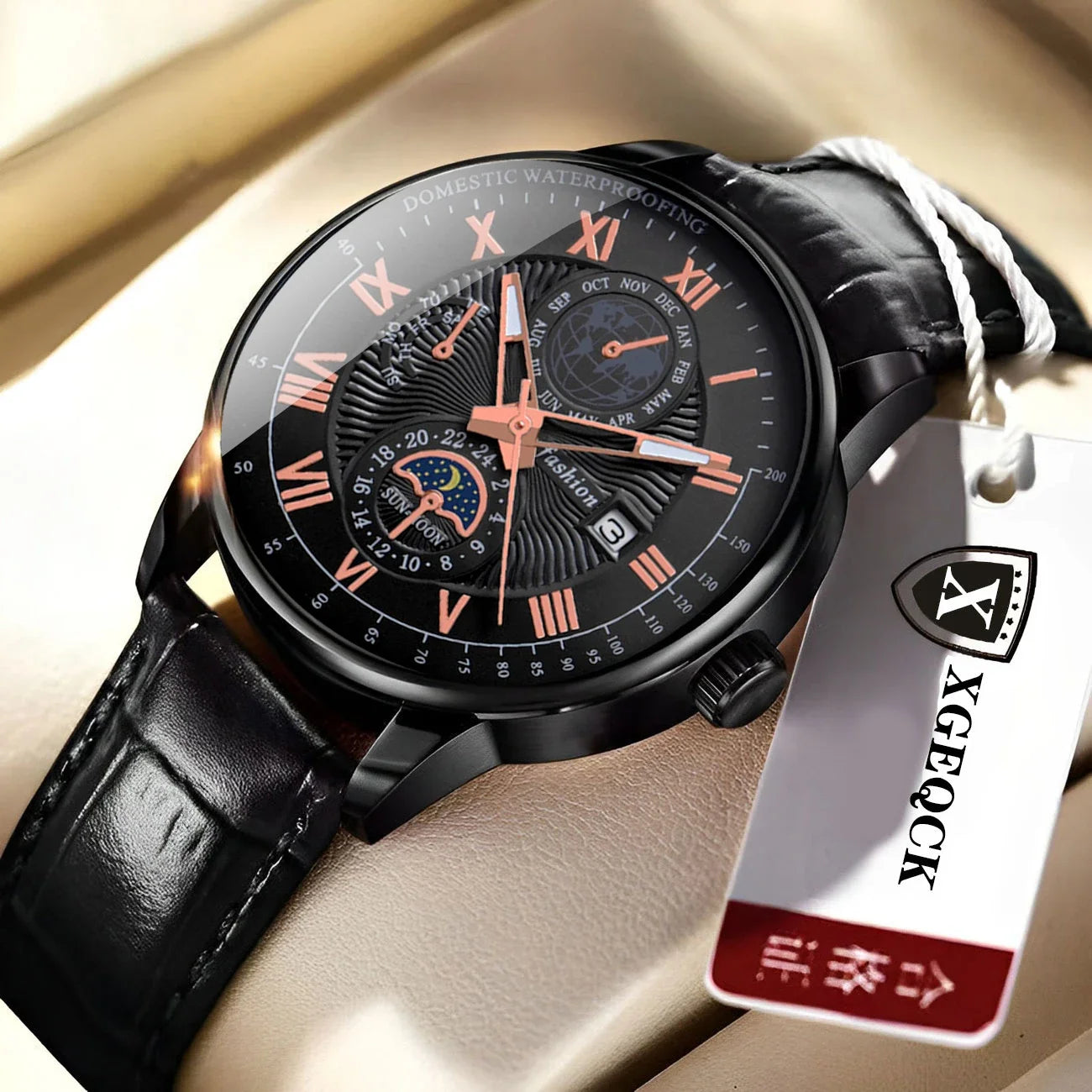 Waterproof Leather Sport Men Watch