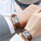 Couple Leather Quartz Watches Set