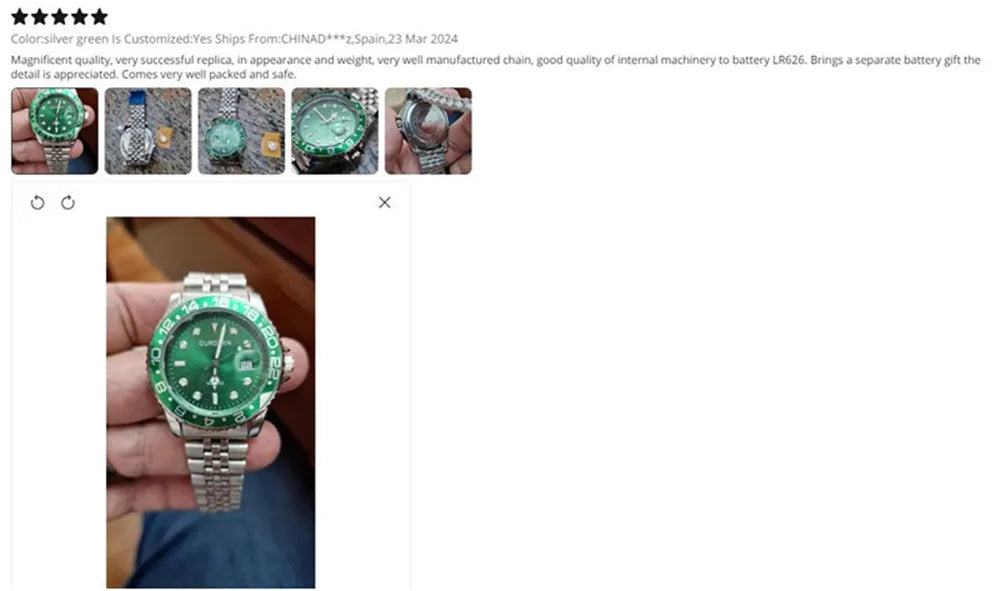 Green Dial Casual Men Watch