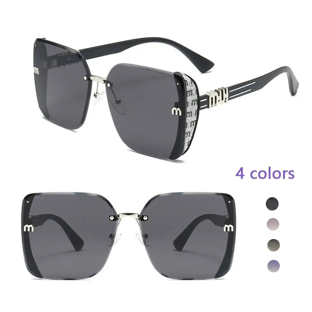 Rimless Vintage Letter Sunglasses