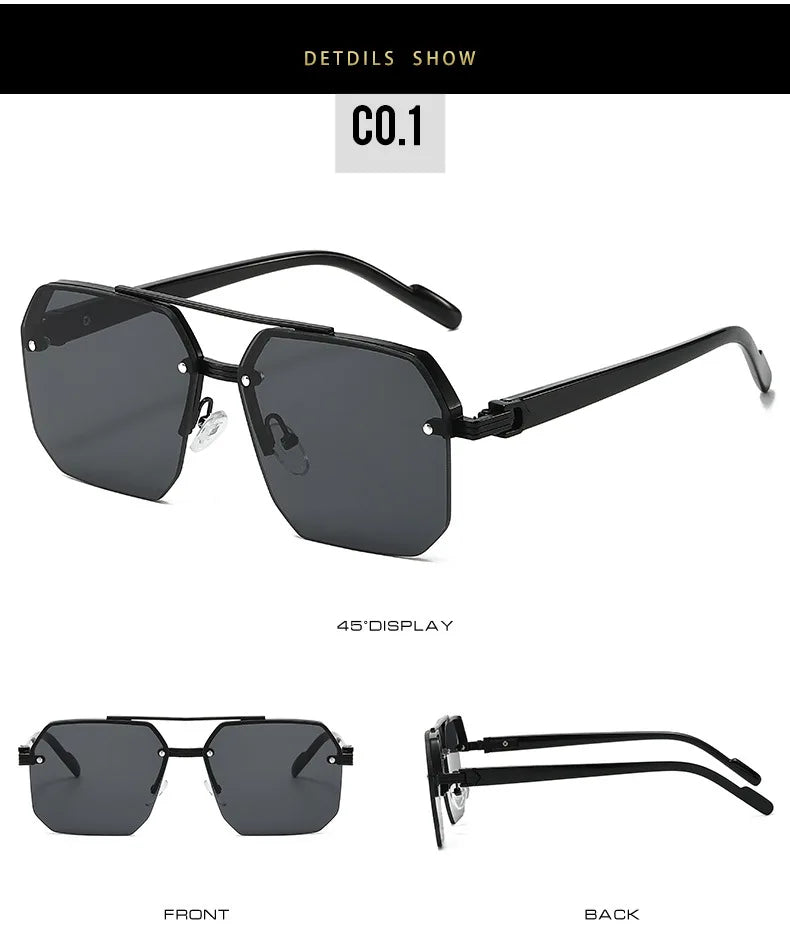 Half Frame Retro Sunglasses