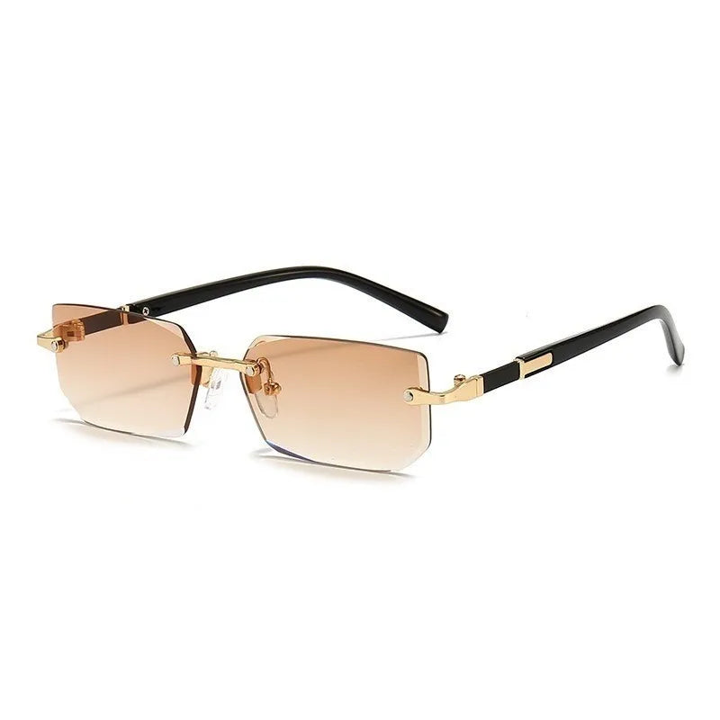 Rimless Designer Cutting Sunglasses
