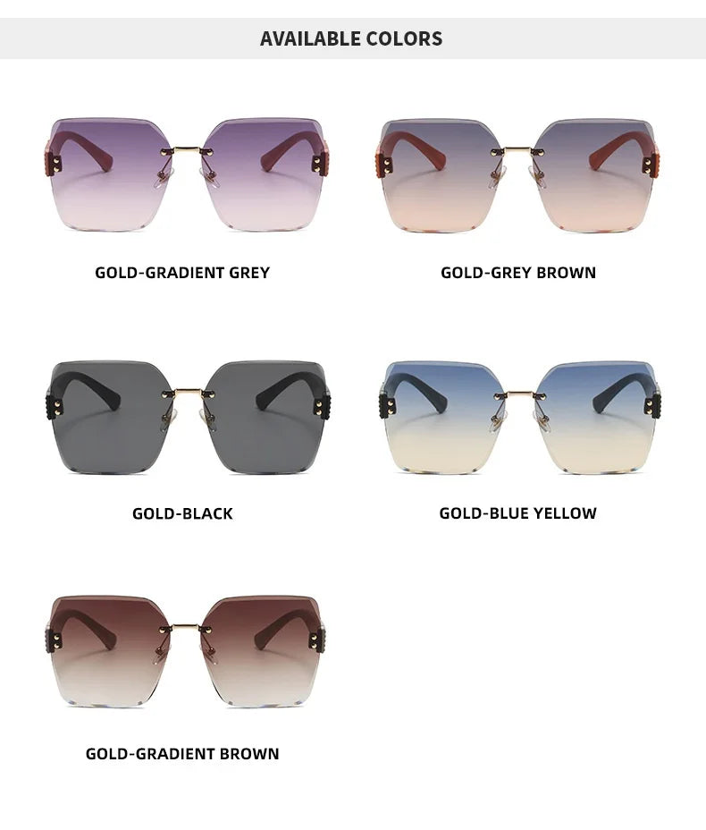 Oversized Rimless Women Sunglasses