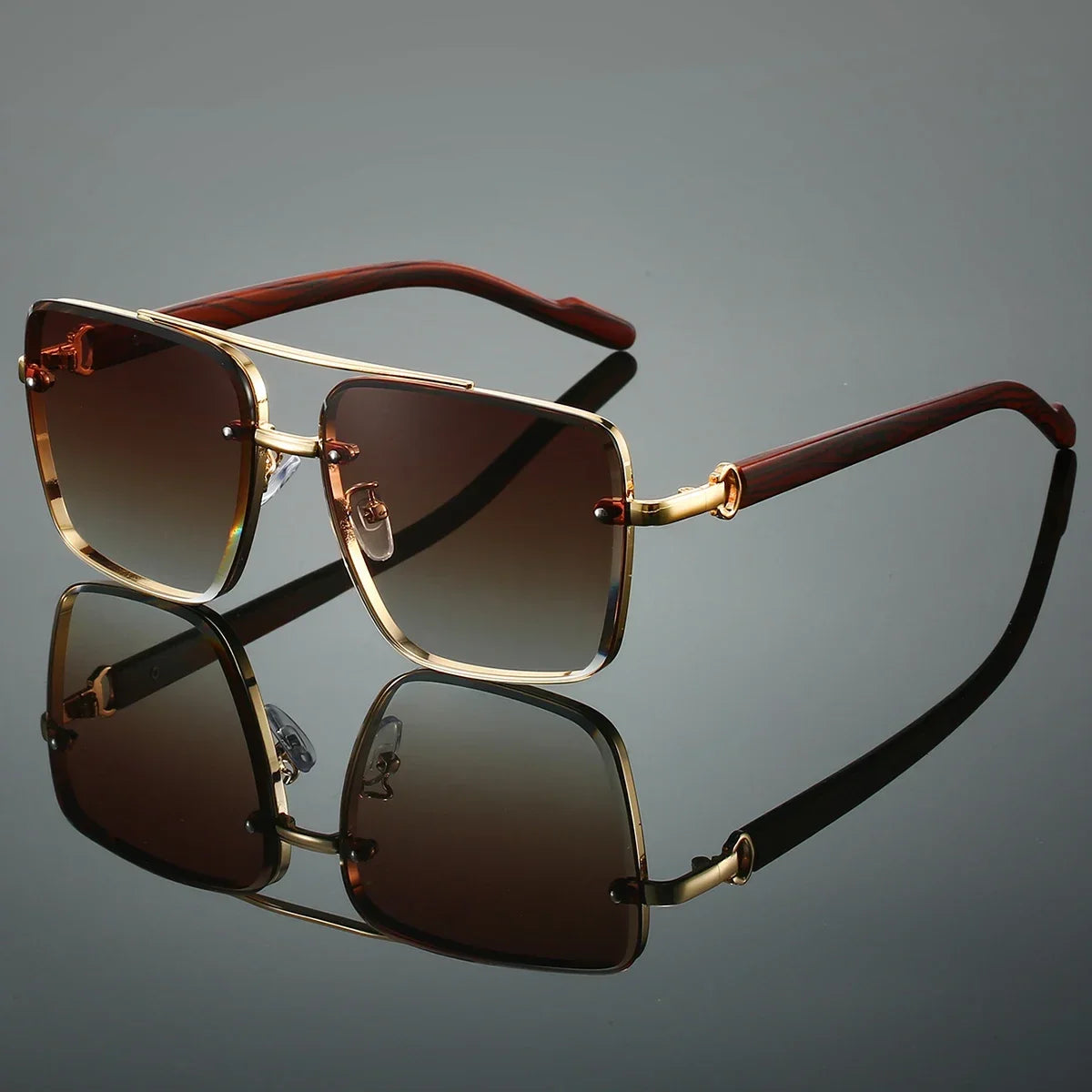 Retro Metal Square Sunglasses
