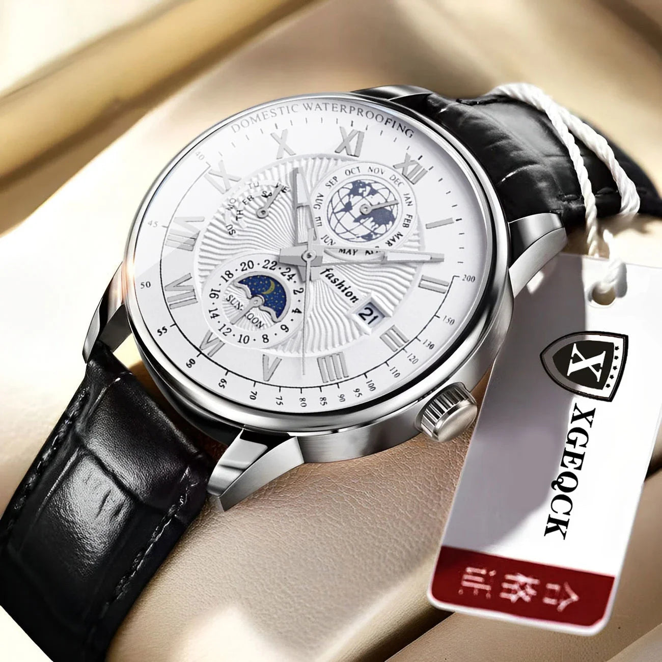 Waterproof Leather Sport Men Watch