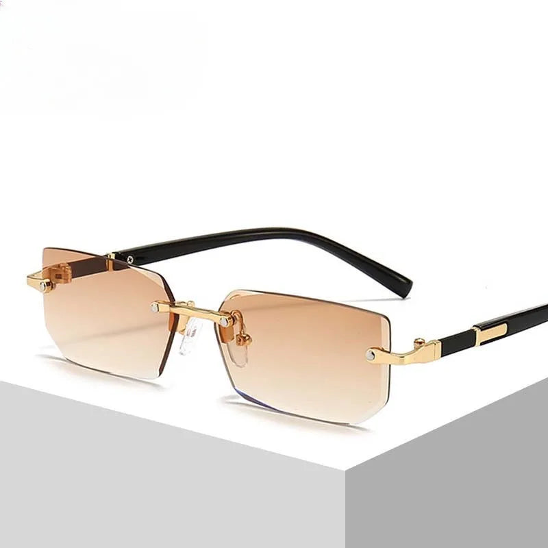 Rimless Designer Cutting Sunglasses