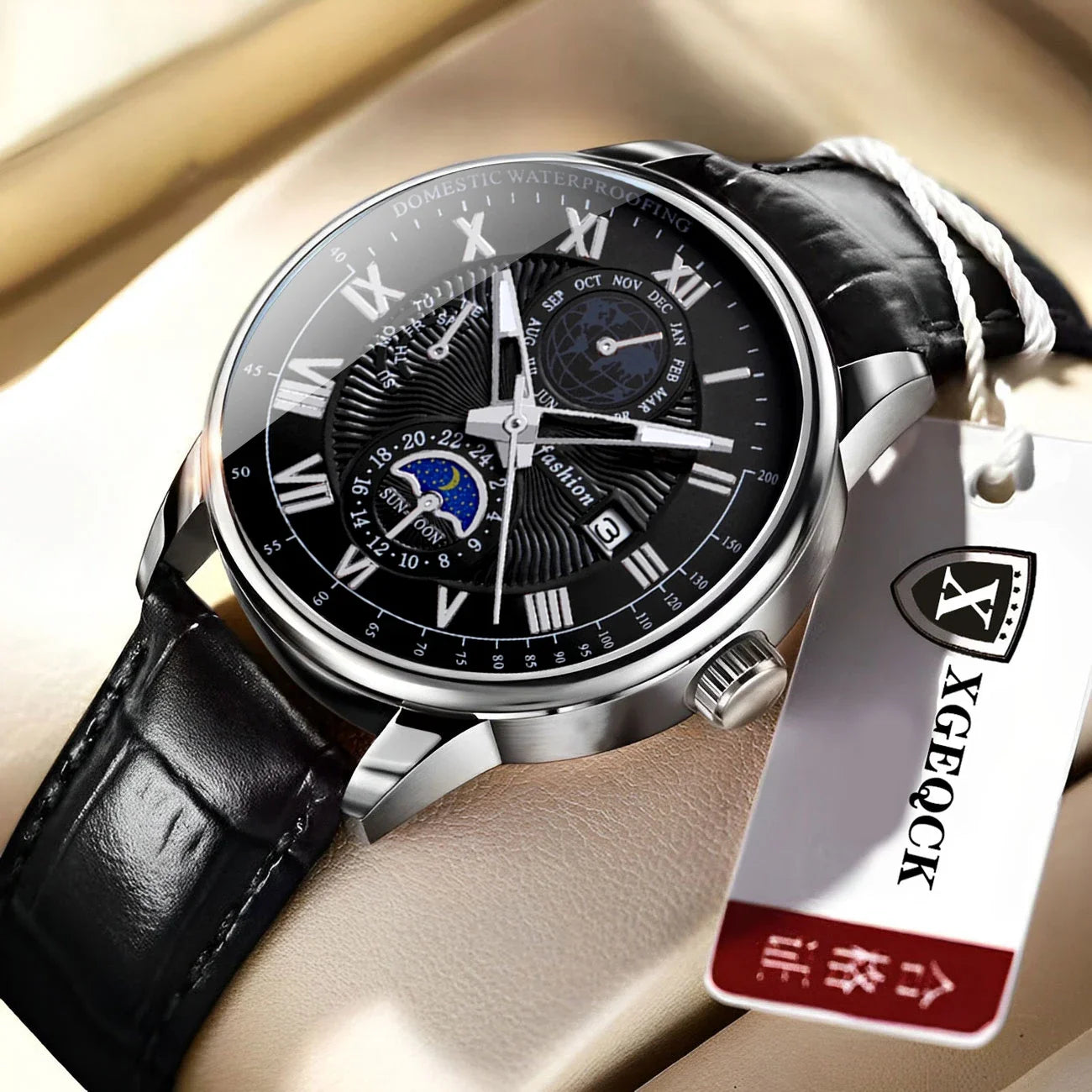 Waterproof Leather Sport Men Watch