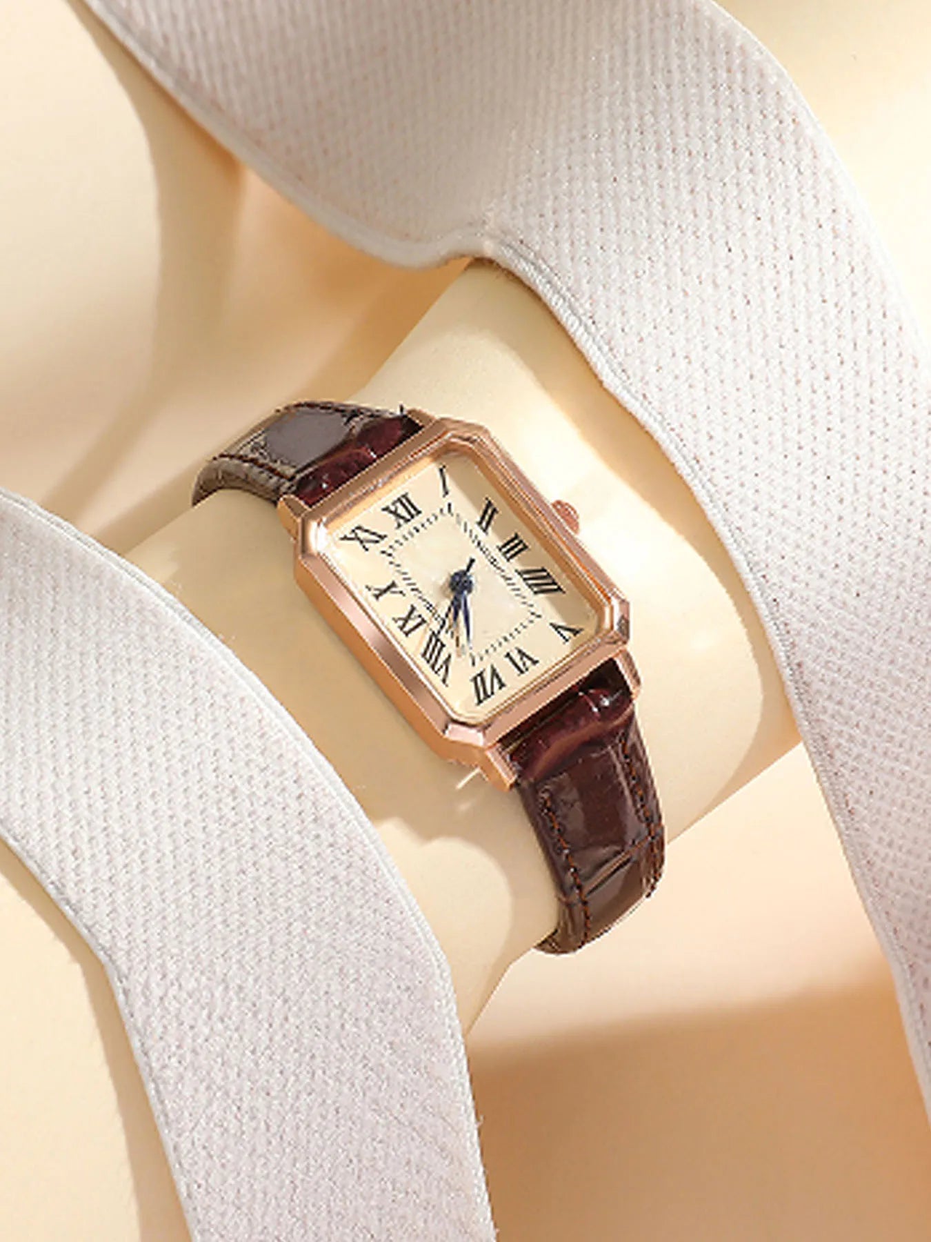 Square Leather Strap Women Watch