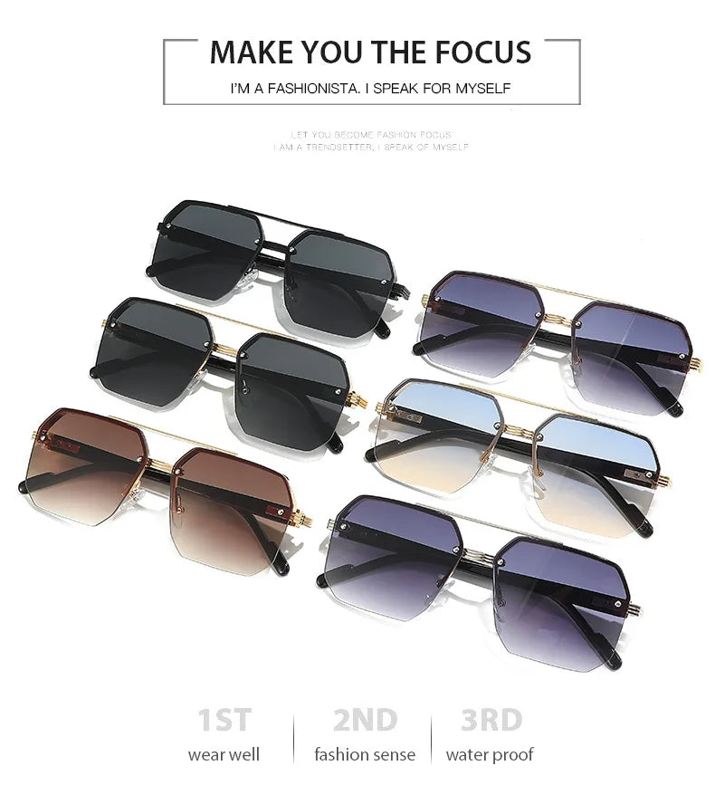 Half Frame Retro Sunglasses