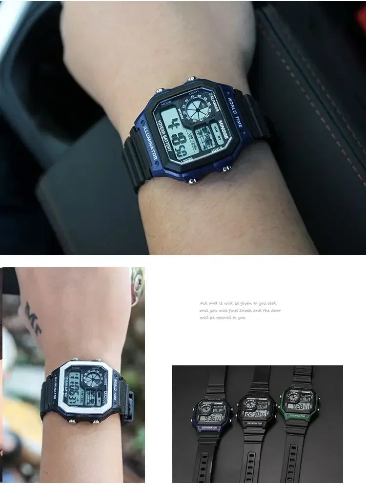 Retro Digital Men Sports Watch