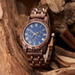 Wooden Quartz Date Men Watch