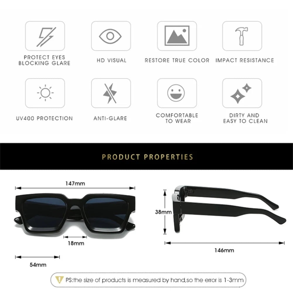 Designer Square Luxury Sunglasses