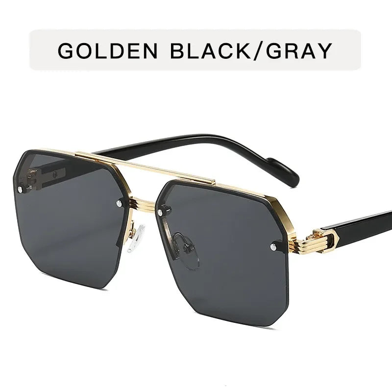 Half Frame Retro Sunglasses