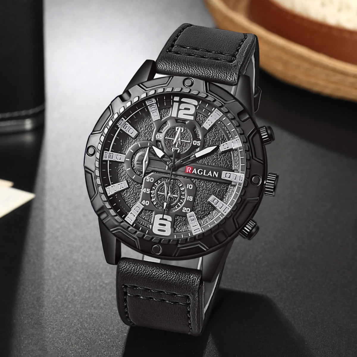 Leather Strap Quartz Men Watch
