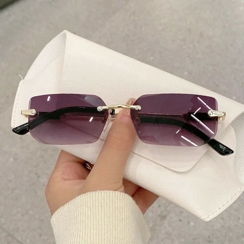 Rimless Designer Cutting Sunglasses