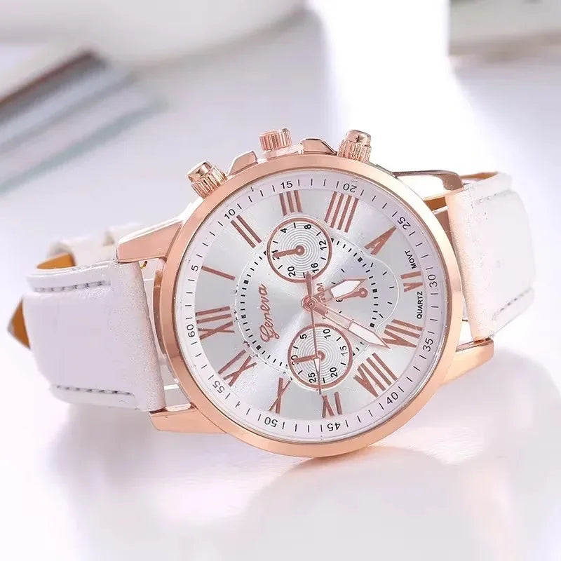 Minimal Leather Dress Women Watch