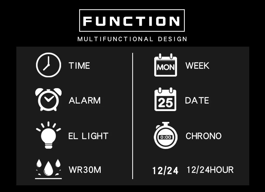 Retro Digital Men Sports Watch