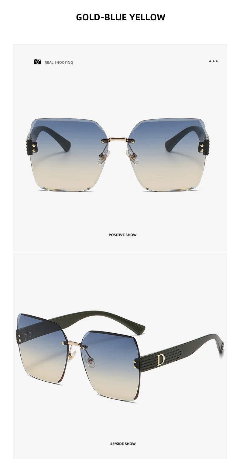 Oversized Rimless Women Sunglasses