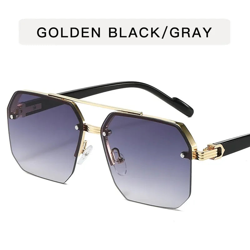 Half Frame Retro Sunglasses