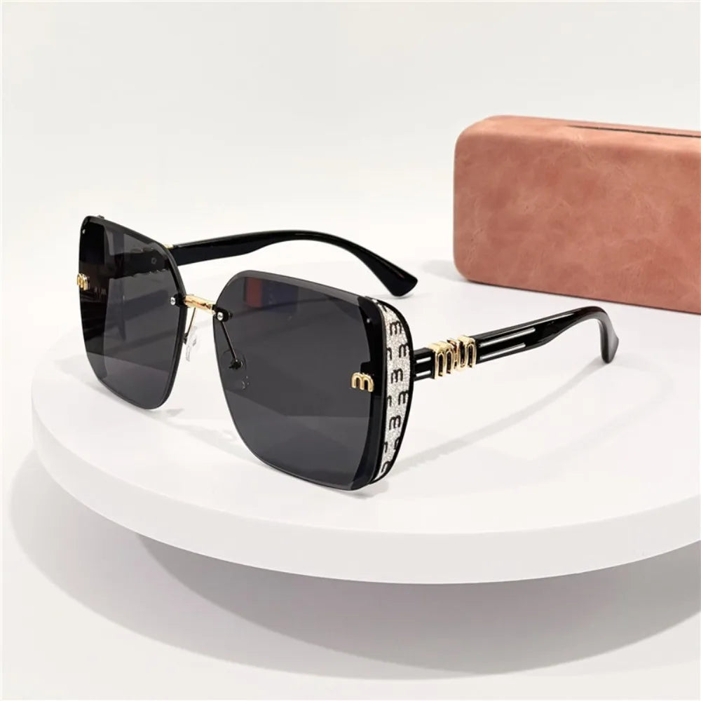 Rimless Vintage Letter Sunglasses