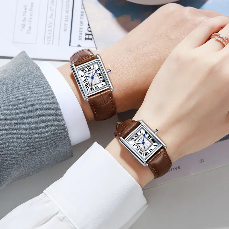 Couple Leather Quartz Watches Set