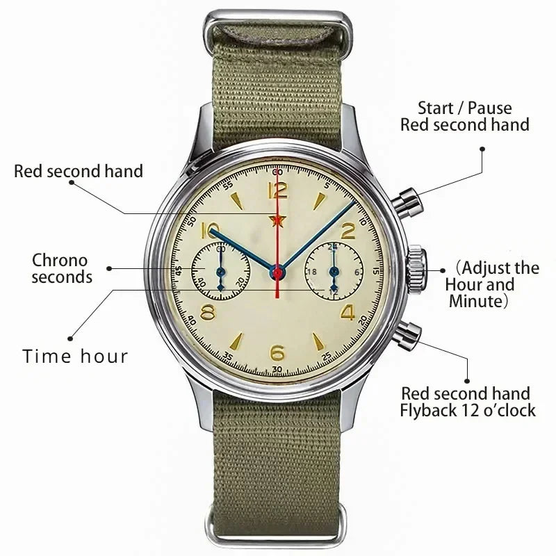 Pilot Chronograph Vintage Men Watch
