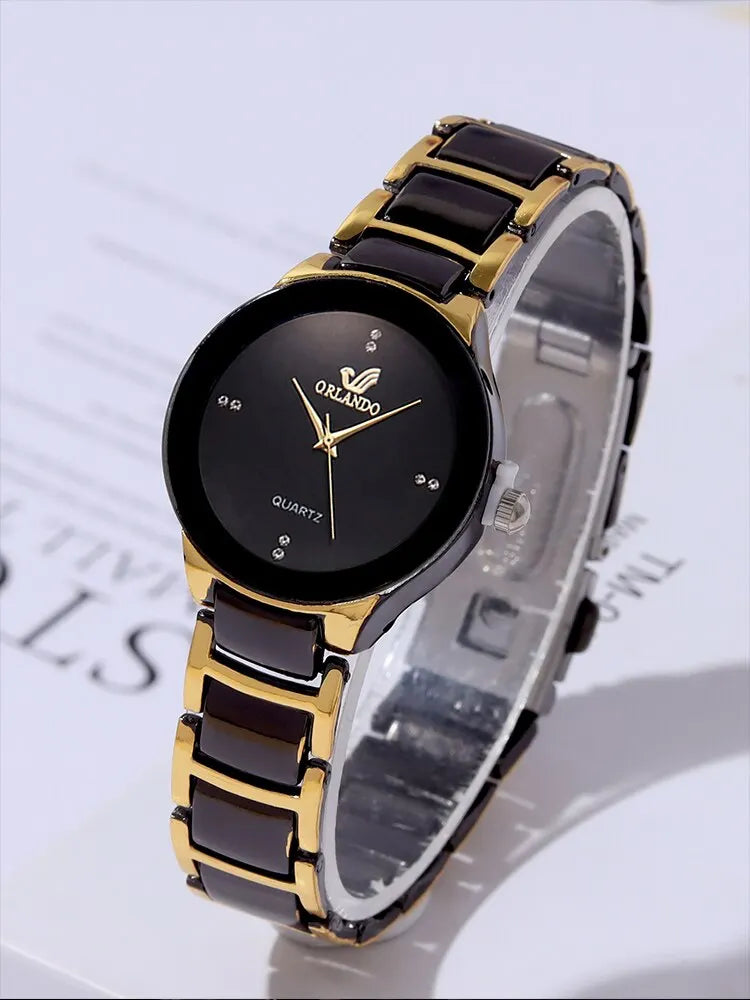 Gold Steel Band Women Watch