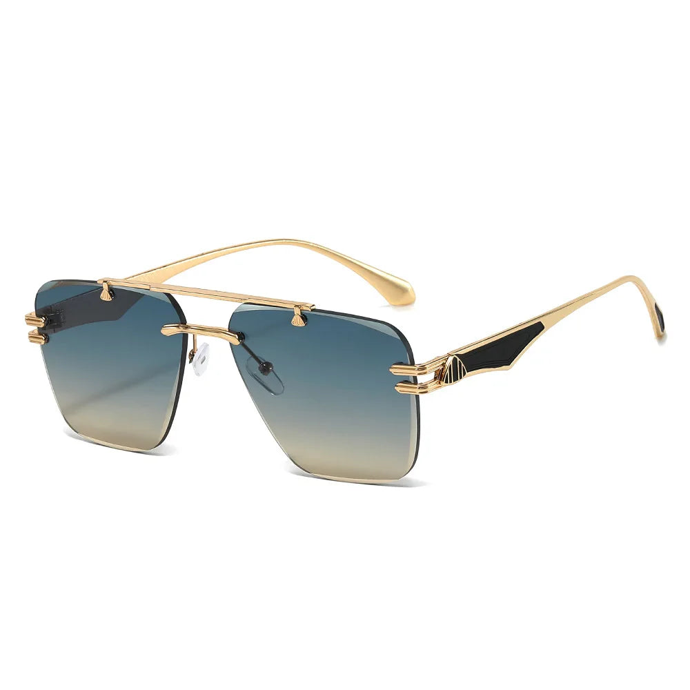 Rimless Pilot Retro Sunglasses