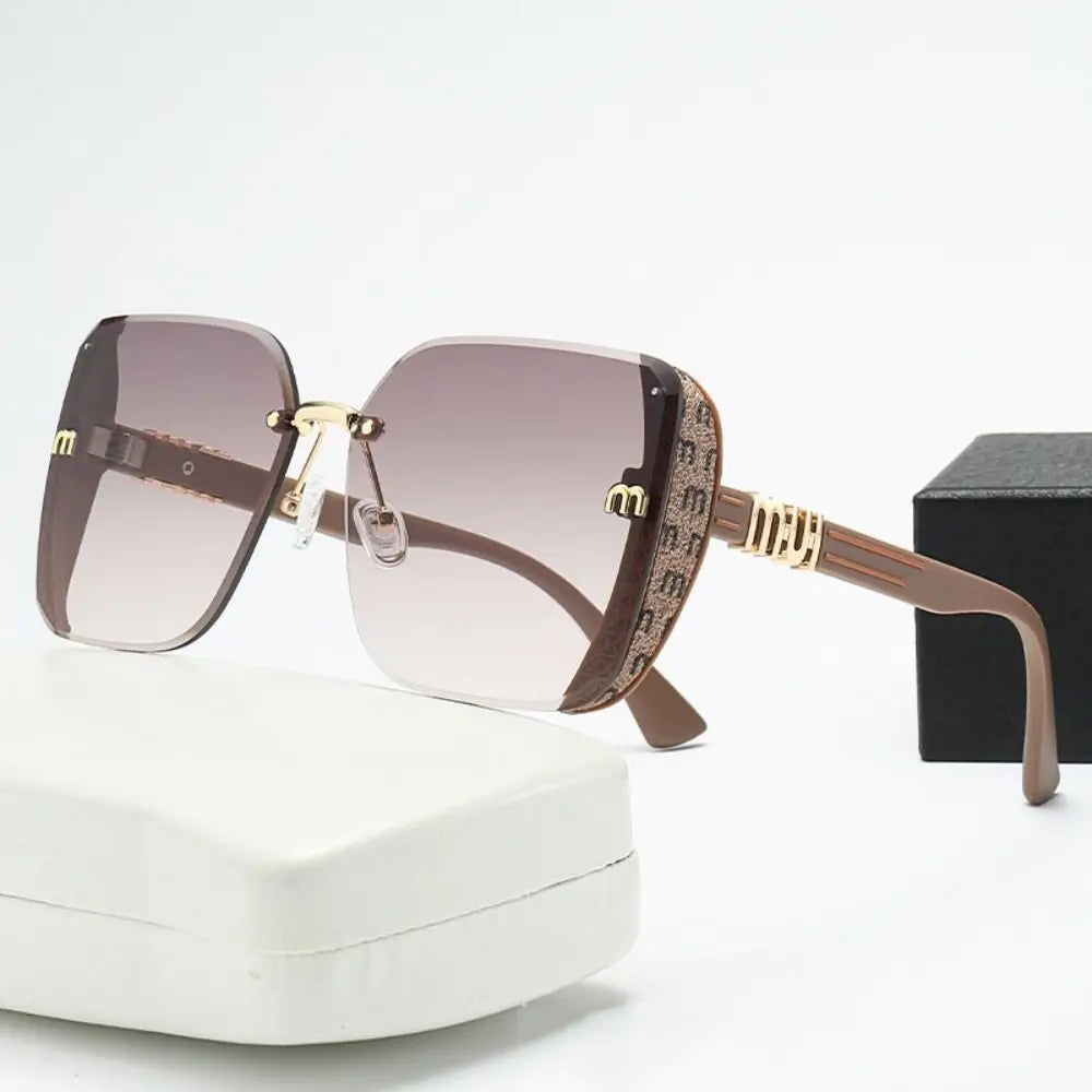 Rimless Vintage Letter Sunglasses