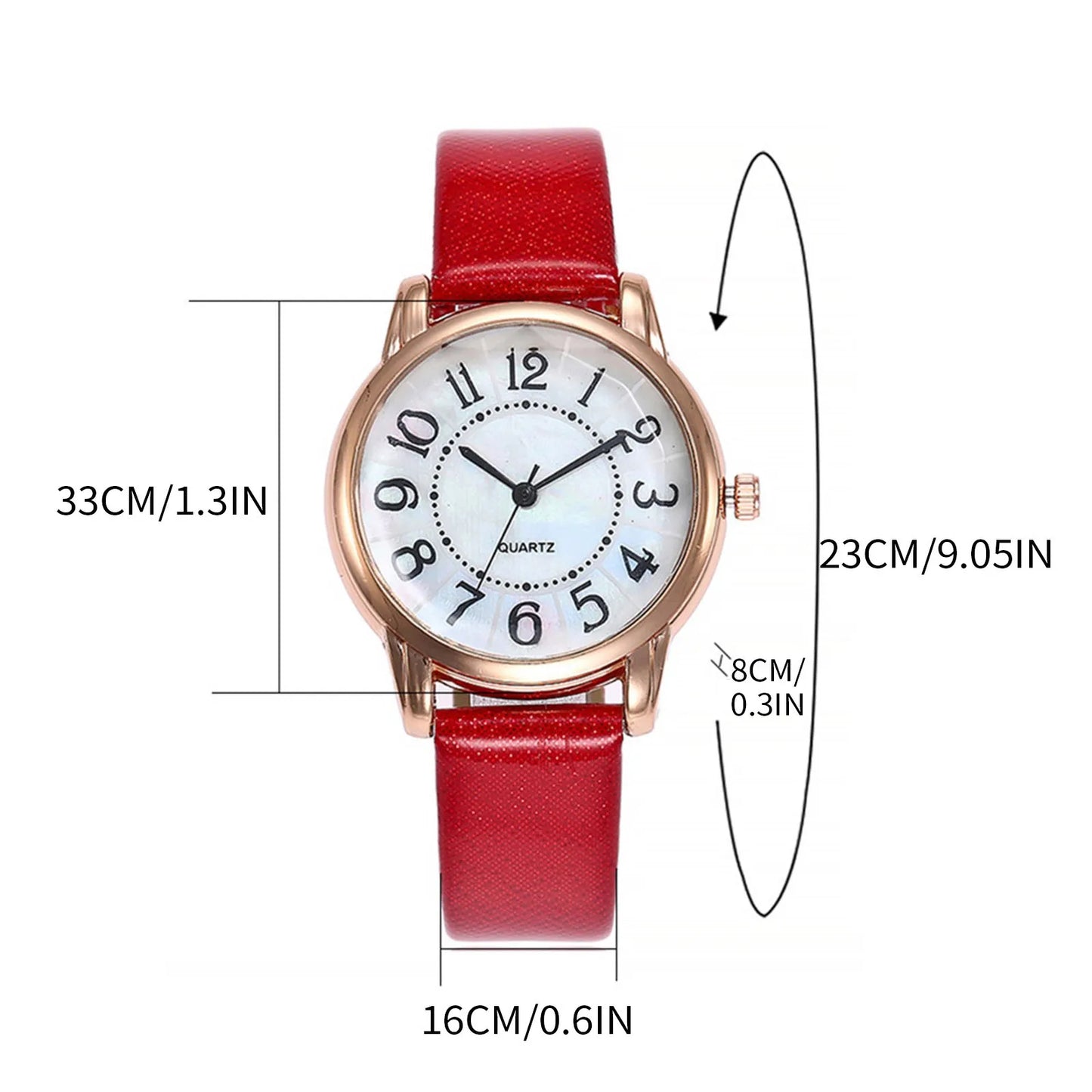 Frosted Dial Leather Women Watch
