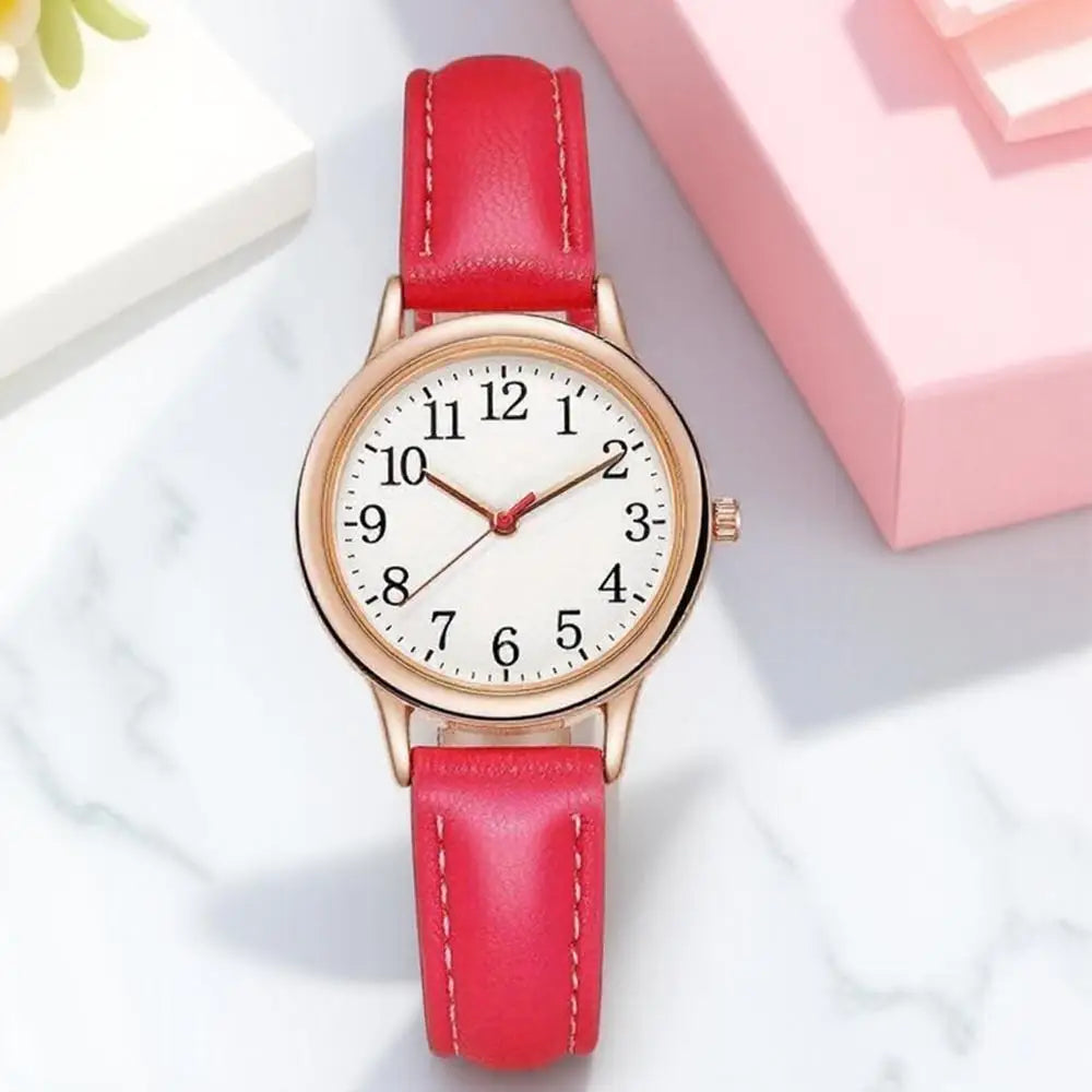 Simple Leather Strap Women Watch