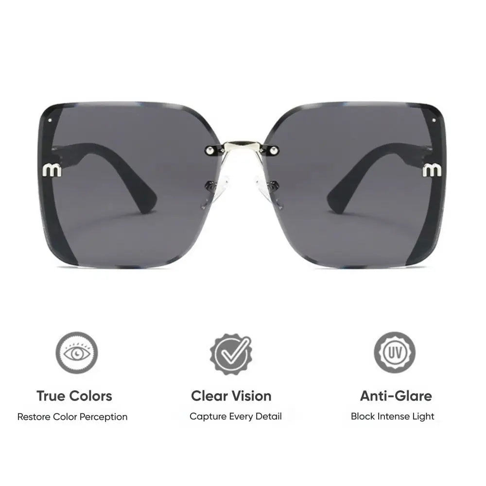 Rimless Vintage Letter Sunglasses