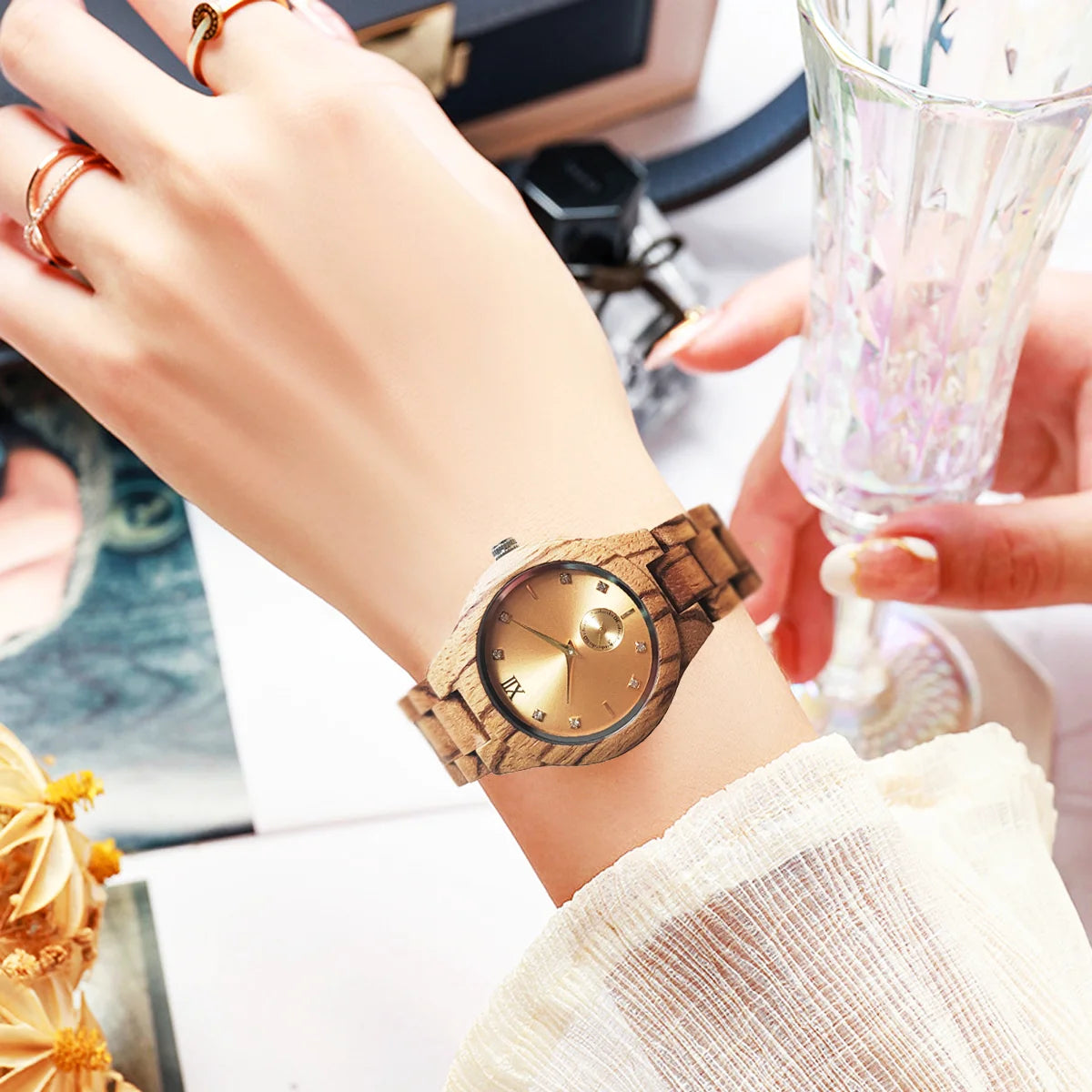 Wooden Luminous Women Watch